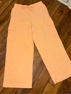 Lands' End Peach Cargo Boot Cut Pants